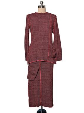 Statement DESIGN TODAYS Textured Knit  Cargo Pocket Shirt Skirt Set Outfit S